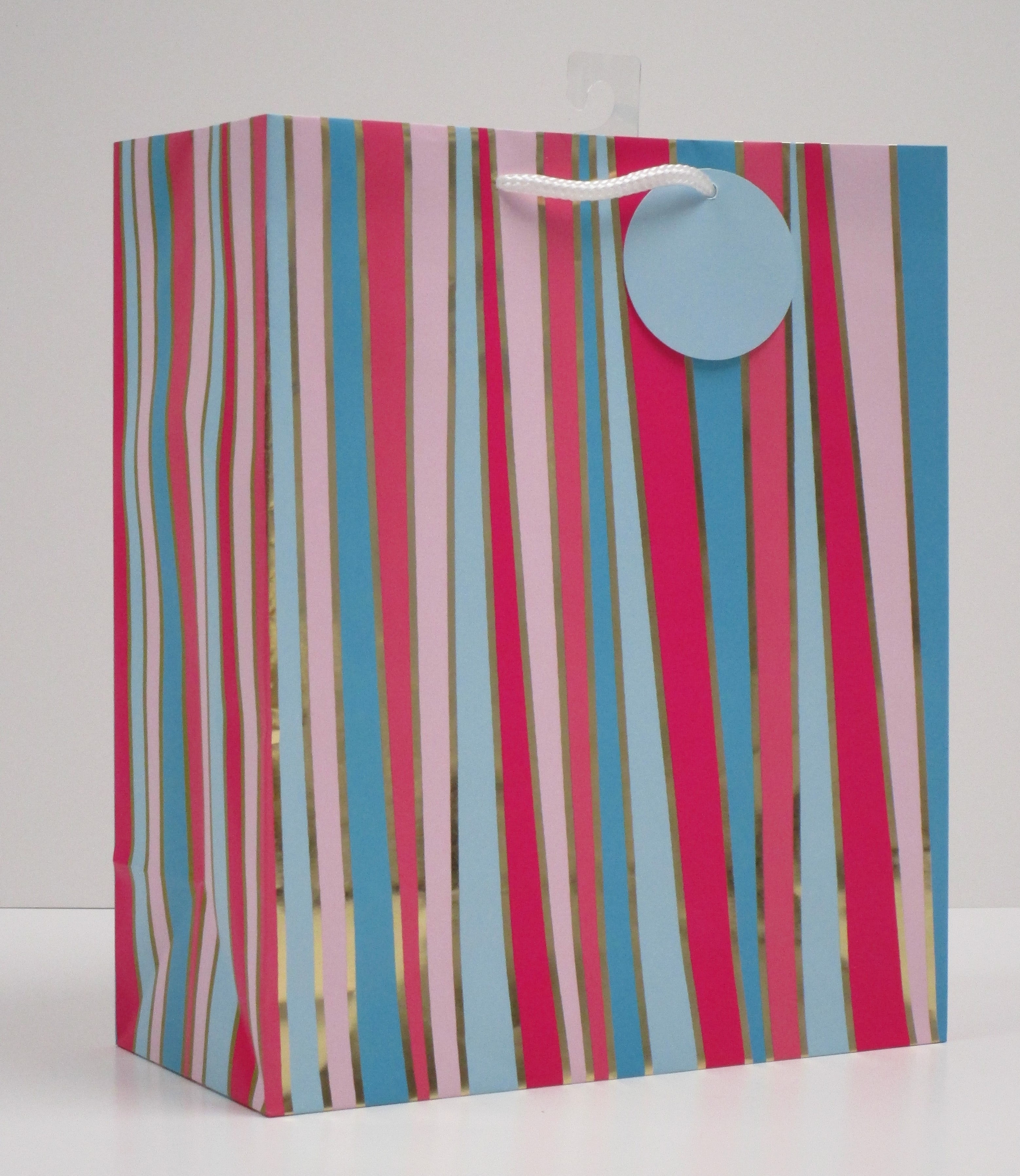 Way To Celebrate All Occasion Large Paper Gift Bag Barbie Stripes, 10" x 5" x 12"