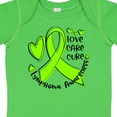 thumbnail image 4 of Inktastic Love, Care, Cure Lymphoma Awareness Lime Green Ribbon Hearts Boys or Girls Baby Bodysuit, 4 of 5