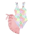 thumbnail image 2 of YOUYEDIAN 2 Piece Toddler Swimsuit Girl Teen Cute Sleeveless Spaghetti Straps Tankini Tops Bathing Suits Summer Beach High Waist Swimwear Set (Pink#04, 6-7 Years), 2 of 4