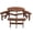 6 Seats - Brown, variant on Noble House Isolde 8-Seat Circular Picnic Table with Built-in Benches and Umbrella Hole, Outdoor Fir Wood Set, Natural