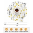 thumbnail image 6 of 15 Inch Round Placemats Set of 4, Yellow Spring Floral Non Slip Heat Insulation PP Table Mats, Flowers Botanical Elegant Pastoral Washable Place Mats for Kitchen Dining Party Table Decor, 6 of 7