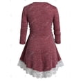 thumbnail image 3 of Camiseta de Brezo con Cordón Combinado en Talla Extra Rosegal  Mangas largas de talla grande, 3 of 5