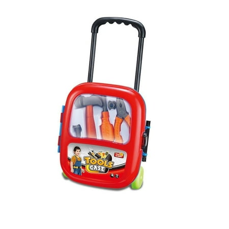 Lightahead® Children Tools Play Set with 9 Accessories - Kids Tools Case on Wheels