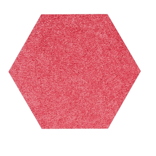 Home Queen Solid Color Hexagon Shape Pink 10 ' Hexagon Area Rug