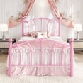 thumbnail image 4 of Amolife Twin Bed Frame, Metal Platform Bed with Heart-Shaped Headboard and Footboard, 12.6'' Under-Bed Storage Space, No Box Spring Needed, Pink, 4 of 12