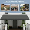 thumbnail image 4 of GDPFN 13' x 10' Awning for Patio, Retractable Awning Outdoor Patio Canopy, Sun Shade with Manual Crank Handle, Porch Awning for Patio, House, Deck, Dark Gray, 4 of 7