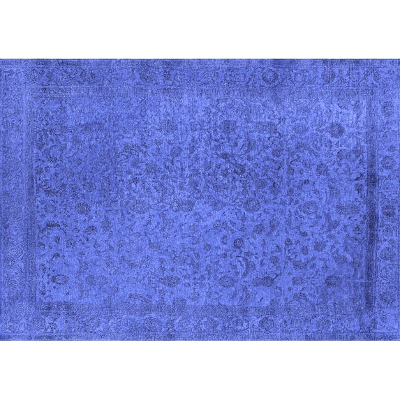 Ahgly Company Indoor Rectangle Oriental Blue Industrial Area Rugs, 7' x 9'