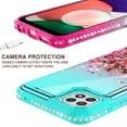 thumbnail image 5 of SPY CASE for Boost Mobile Celero 5G/Samsung Galaxy A22 5G Case Liquid Glitter Phone Case Cover with Tempered Glass Screen - Pink/Teal, 5 of 5