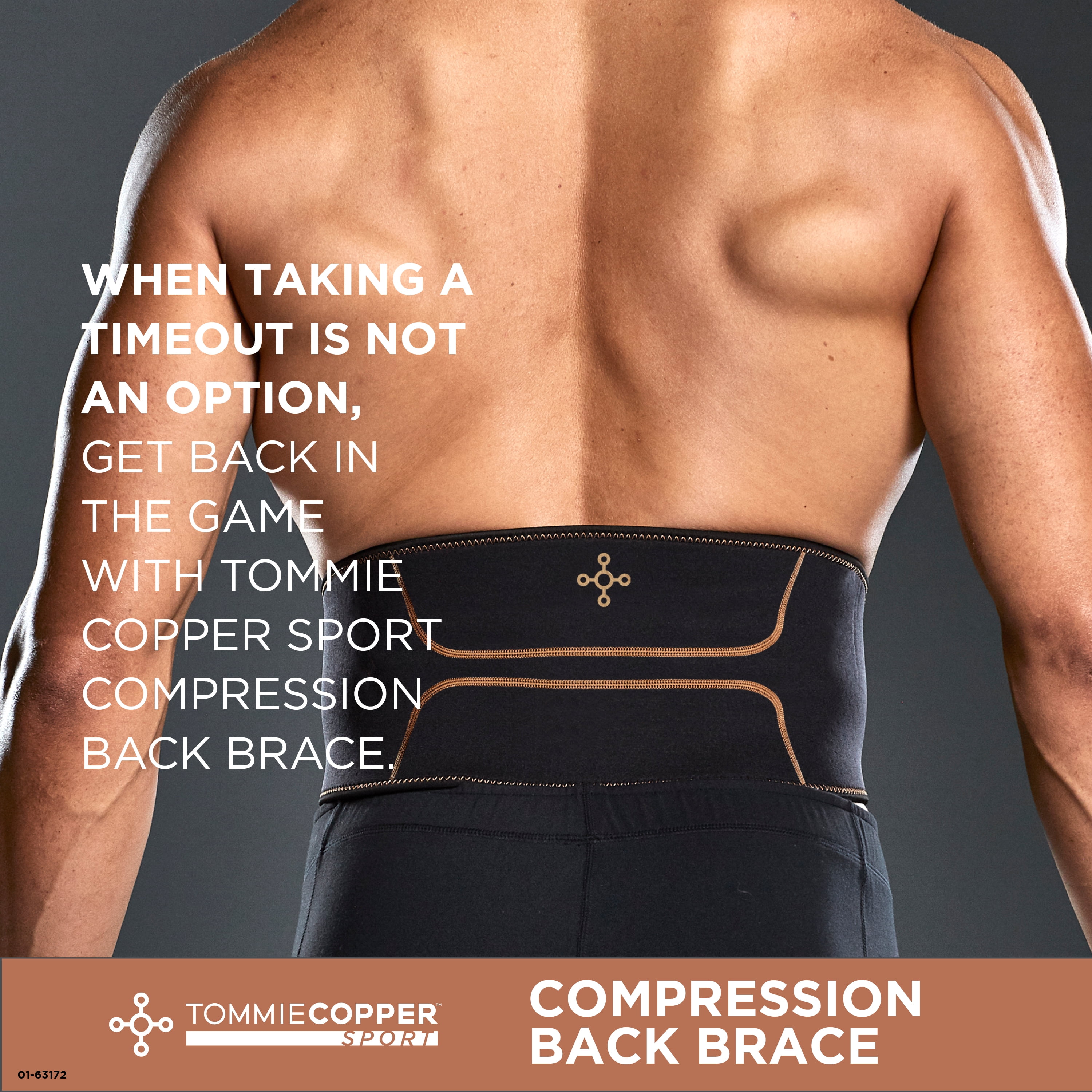 Tommie Copper Support Back Brace Pain Relief X-Large Black - D19
