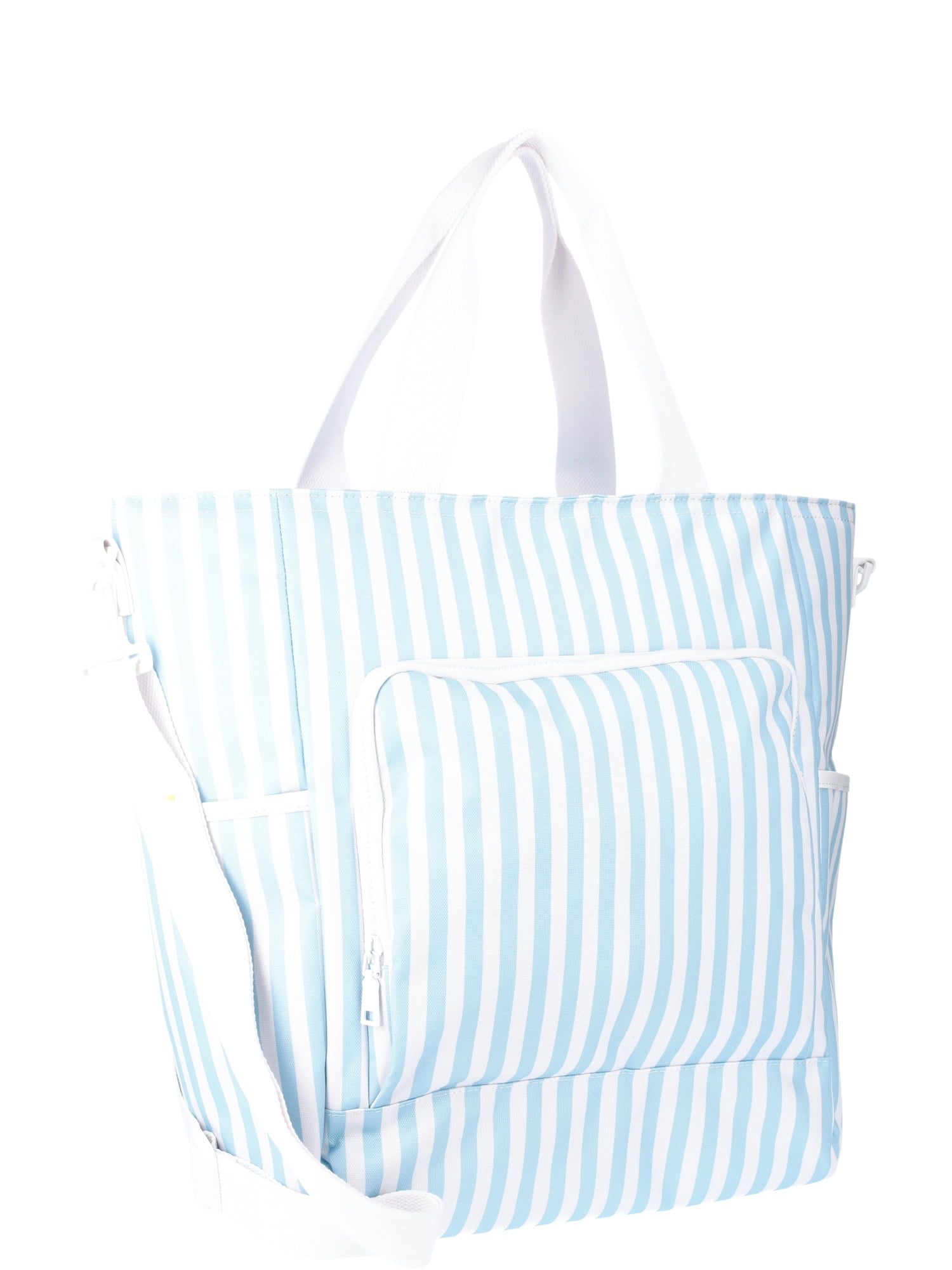 No Boundaries Beach Cooler Tote Bag, Blue Stripe, Women’s
