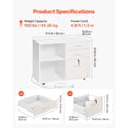 thumbnail image 3 of KFFKFF 3-Drawer Wooden File Cabinet with LED Light, Lockable Rolling Storage Unit with Adjustable Shelves & 5 Wheels, Freestanding Printer Stand for Home, Office, or School, White, 3 of 9