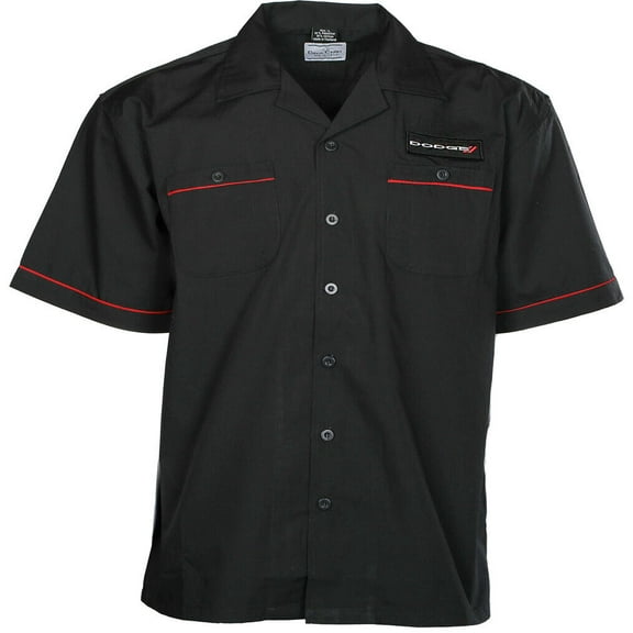 Dodge Logo Mechanic Type Style Button Down Work Crew Pit Shirt Official Licensed (2XL)