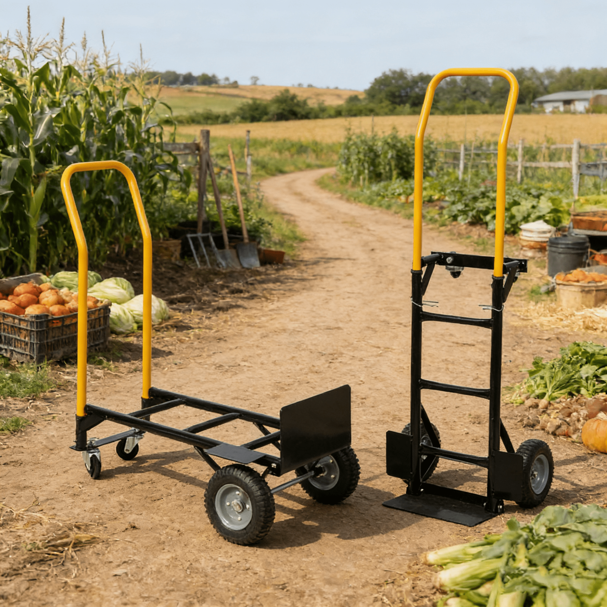 Jopath Hand Truck Dual Purpose Dolly Cart, 2 Wheel Dolly Cart And 4 Wheel Push Cart With Swivel Wheels 330 Lbs Capacity Heavy Duty Platform Cart For Moving/Warehouse/Garden/Grocery