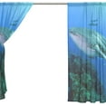 thumbnail image 4 of GZHJMY Ocean Shark Whale Sheer Window Curtain Panel Drape 55x84 Inch for Living Room Bedroom Kids Room 2 Piece Home Decor, 4 of 4