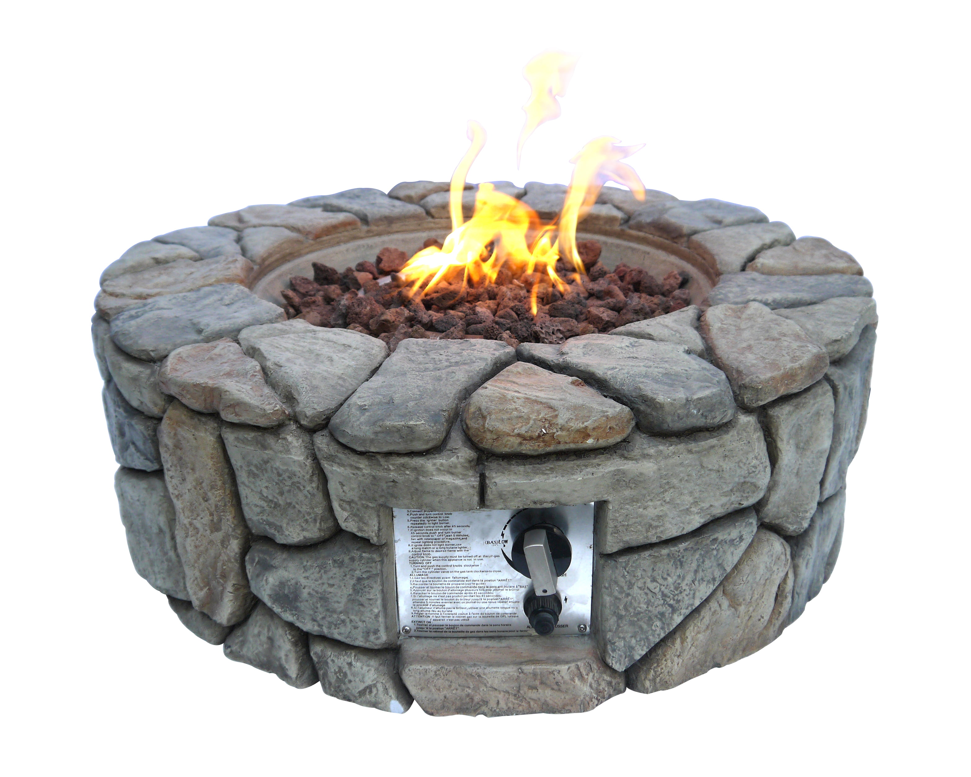 Peaktop - Outdoor Stone Propane Gas Fire Pit - Walmart.com - Walmart.com