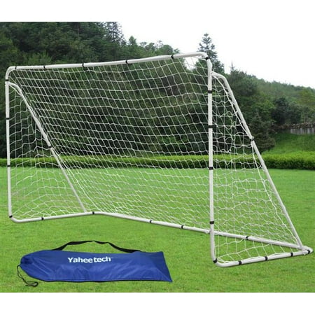 - Yaheetech 7' x 5' Portable Soccer Goal with Net and Carry Bag Steel Tubes School Sports Training White