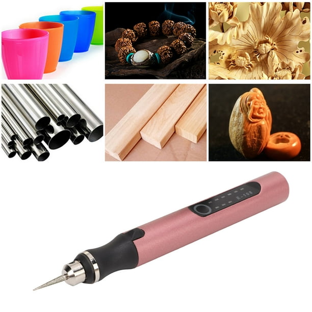 Pluma de Grabado Eléctrica, Marcina de Grabado Inalámbrica Recargable Por USB, Grabador Portátil de Bricolaje Con Luces Indicadoras para Joyería, Madera, Vidrio, Tallado de