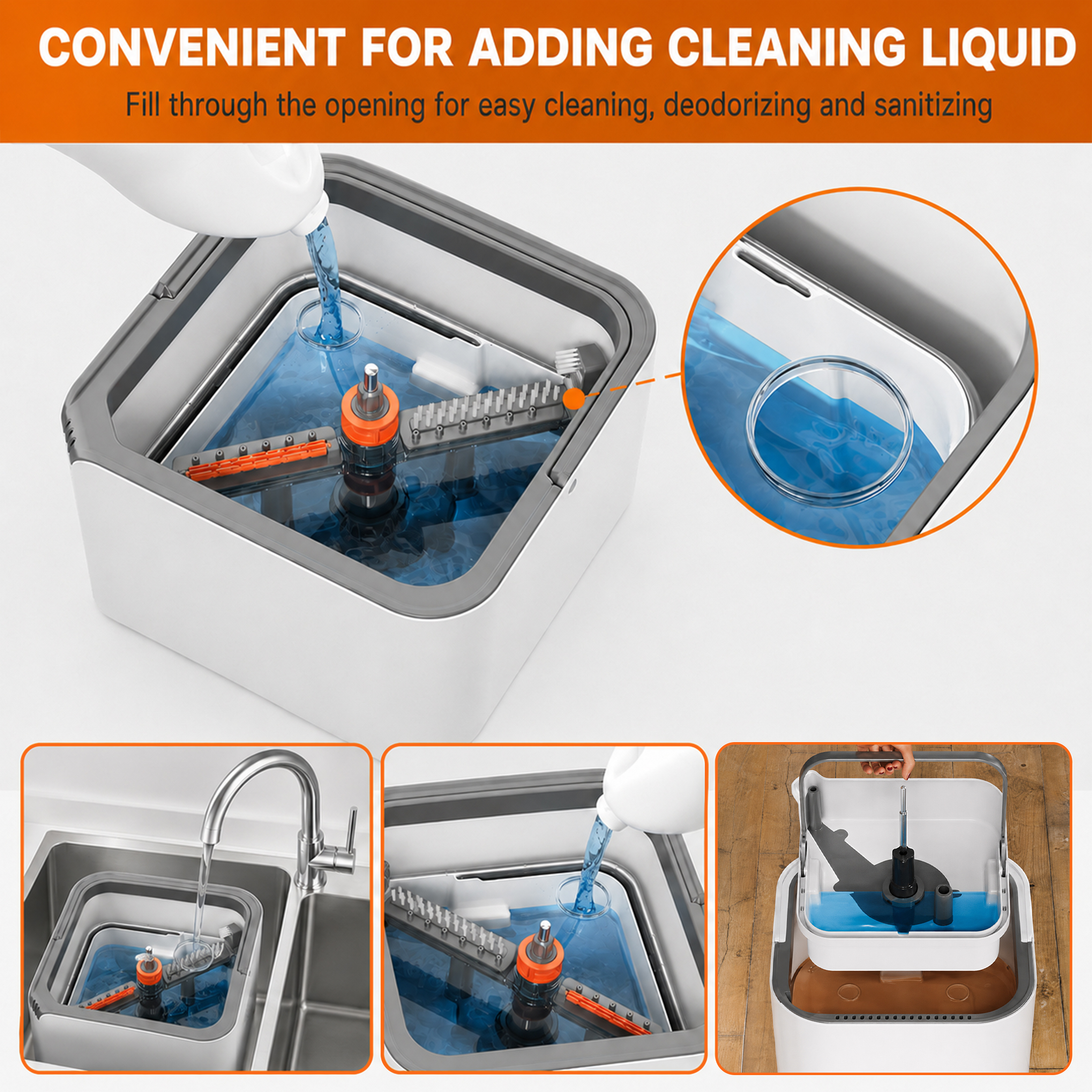 CLNEZ Spin Mop and Bucket with Dual-Tank Water Separation System photo 8