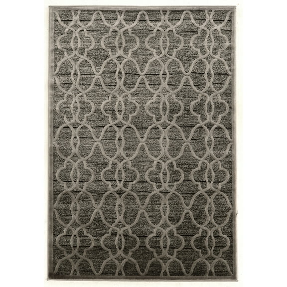 Linon Platinum RawIron Power Loomed Polyester 8'x11' Rug in Gray