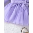 thumbnail image 6 of Bagilaanoe Toddler Baby Girl Fall Dress Long Sleeve A-line Princess Dresses with Belt 9M 12M 18M 24M 3T 4T 5T Kid Patchwork Tulle Skirt, 6 of 8