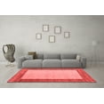 thumbnail image 3 of Ahgly Company Indoor Round Abstract Red Modern Area Rugs, 5' Round, 3 of 4