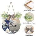 thumbnail image 2 of Coolnut Welcome Sign with Wreath for Front Door, Rustic Round Hanging Welcome Sign, Wall Housewarming Gift for Home 11.8in, Japanese Wave Home Decor, 2 of 7