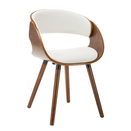 Wooden Chair With Arms Porthos Homes Dining Chair With PVC Upholstery, Wooden Legs And Arm Rests (Mid-century Style, Various Colors) ()