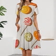 thumbnail image 2 of Rainbow Lollipop Sundress Short Sleeve Dress Summer Women Clothes Dress for Women Dresses, 2 of 7
