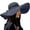 A-Navy89, variant on Women Sun Hat Woven Big Straw Wide Brim Beach Hats With Black Ribbon Summer Elegant Floppy Foldable Roll Up Cap