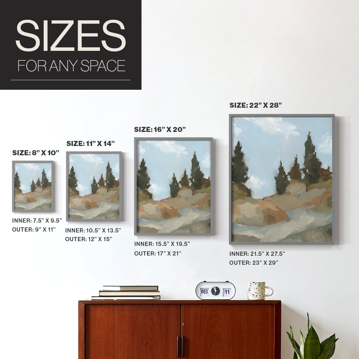 West Fork Hiking Trail II Framed Print in Gray Solid Wood 11 x 14 Framed Print