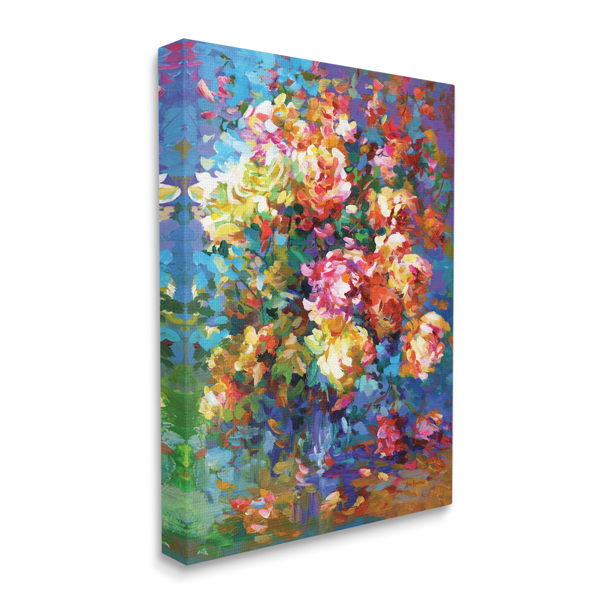 Stupell Industries Vibrant Flowers in a Vase Botanical & Floral Painting Gallery Wrapped Canvas Art Print Wall Art, 36 x 48