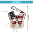 thumbnail image 4 of Zufioo American Flag Butterfly Wall Print Toddler Adjustable Waterproof Bib, 11.6x15 Inch Feeding Bib Suitable for 6-24 Month Babies, 4 of 8