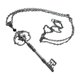 thumbnail image 1 of Collar colgante de aleación de plata negra con combinación de llave esqueleto y cabeza con exquisita artesanía y uso versátil, 1 of 6