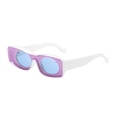 thumbnail image 2 of Lunettes à Moins de 5 $ Violet Rectangle Rétro Lunettes de Soleil Femmes Hommes Polygonales Étroites Mode Mignonnes Lunettes, 2 of 4