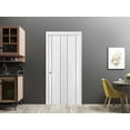 thumbnail image 5 of Sliding Closet Bi-fold Doors 60 x 84 inches | Planum 0016 White Silk with Frosted Glass | Sturdy Tracks Moldings Trims Hardware Set | Wood Solid Bedroom Wardrobe Doors, 5 of 6