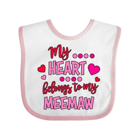 

Inktastic My Heart Belongs to my Meemaw Gift Baby Boy or Baby Girl Bib