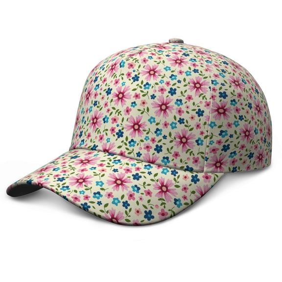 Artistic Daisy Baseball Cap – Cute Floral Dad Hat with Adjustable Closure, Vintage Boho Print Cap for Summer and Spring Style