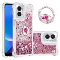 thumbnail image 1 of Funda para Motorola Moto G Play 4G 2024 con Brillo Líquido Flotante, Purpurina, Parachoques y Anillo Giratorio Soporte, 1 of 5