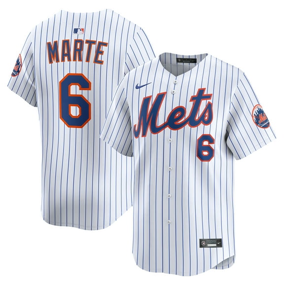 Men's Nike Starling Marte White New York Mets Home Limited Player Jersey