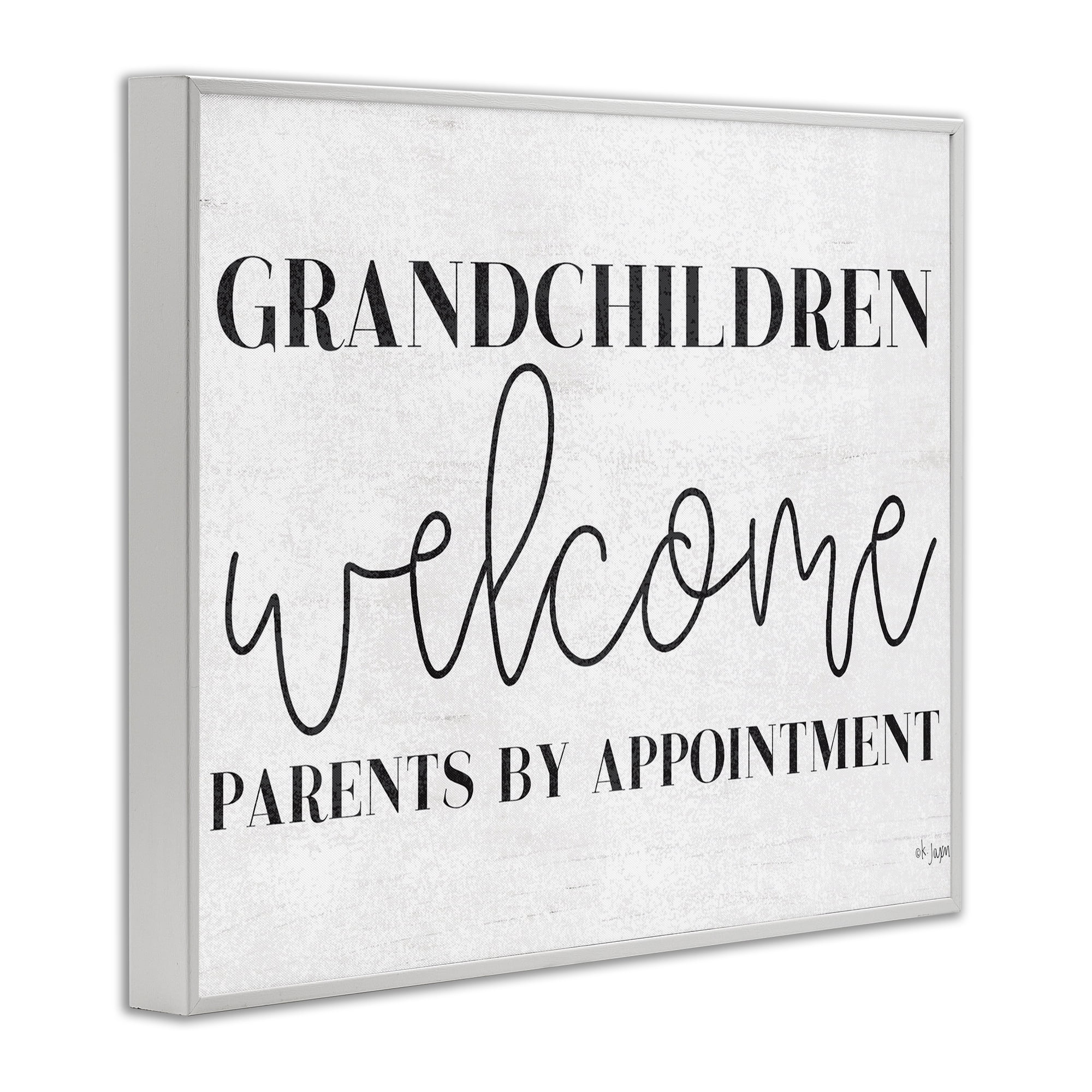 Stupell Industries Grandchildren Welcome Parents by Appointment White Framed Giclee Art, design by Jaxn Blvd.