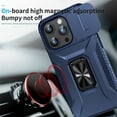 thumbnail image 4 of ELEHOLD for iPhone 14 Heavy Duty Case Shockproof Anti-Scratch with Built-in Magnetic Rotation Ring Holder Stand Case,Rugged Non-Slip Slide Lens Protector Hard Case Cover, blue, 4 of 8