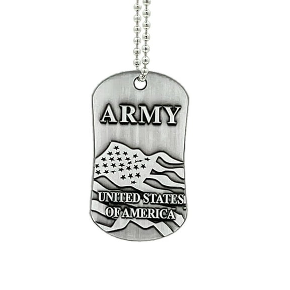 Army Antique Finish Dog Tag Necklace-Joshua 1:9 (4 Pack) by Shields of Strength