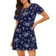 thumbnail image 1 of Fotbe Bicycle1 Bata de Dormir para Mujer con Estampado, Camisón de Algodón de Manga Corta, Ropa de Dormir Casual, 1 of 6