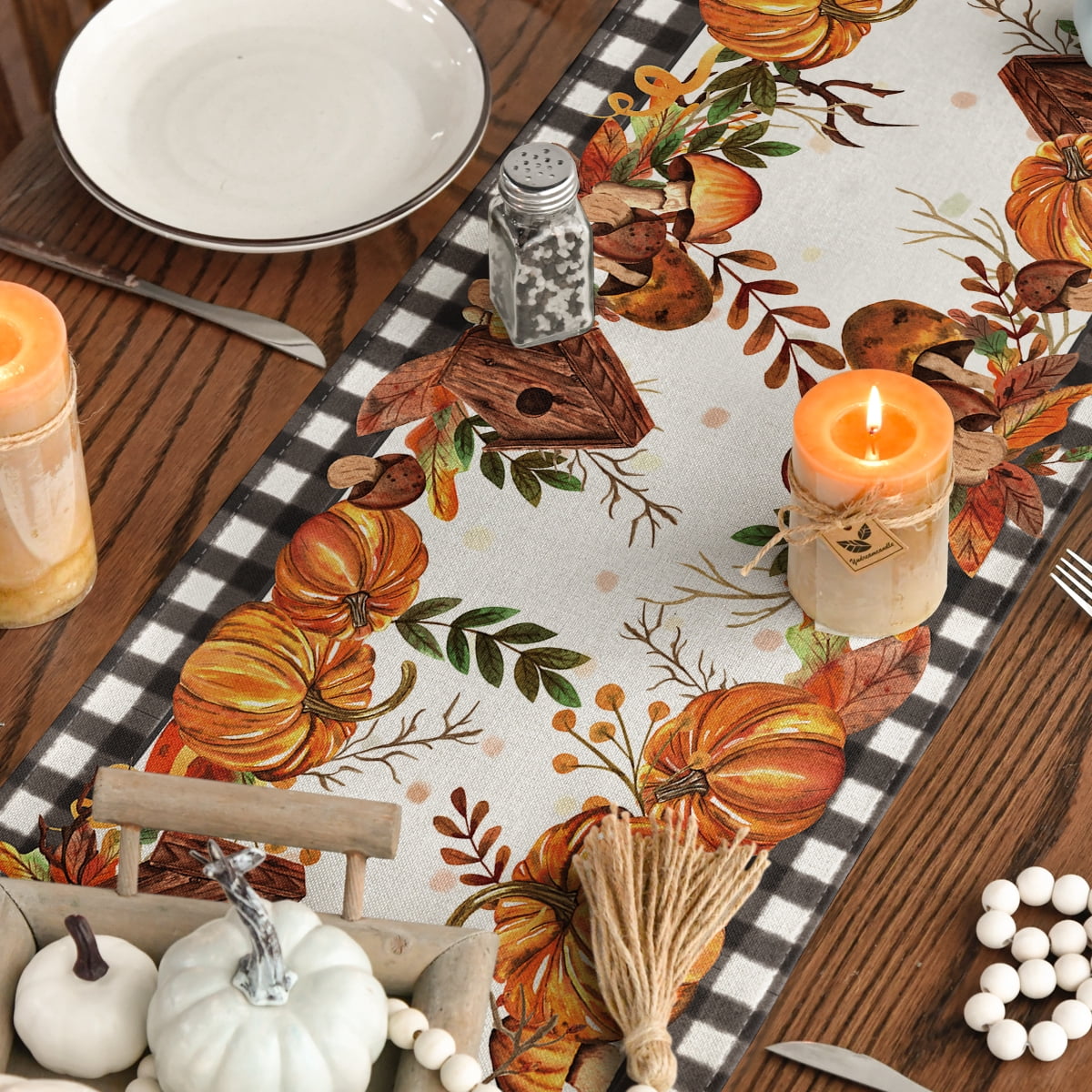 Sm:)e All Seasons Seasonal Decorative Set of 4 Table Runner for Dining Table 13 x 72 Inch, Spring, Summer, Autumn and Winter， Farmhouse Kitchen Dining Room Decoration