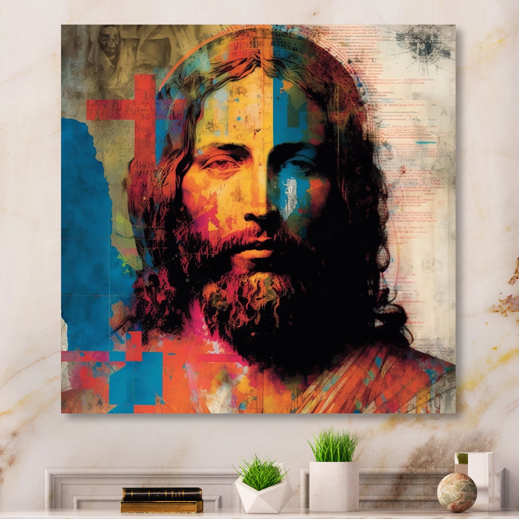 Designart Pop Art Jesus Portrait III Canvas Wall Art