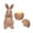 Brown, variant on Easter Eggs Tea Lights Candle Holder & Easter Bunny Ornaments Set - 6in Tall Resin Rattan Vintage Bunny, Easter Decorations for Home & Office Desk Accessories, White