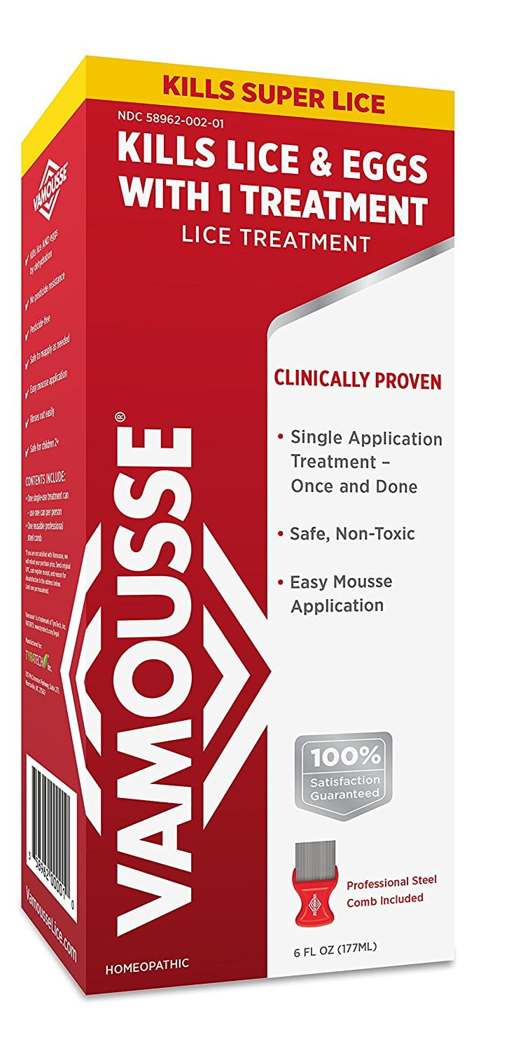 Head Lice Treatment, Kills Lice AND Eggs with 1 Treatment By Vamousse