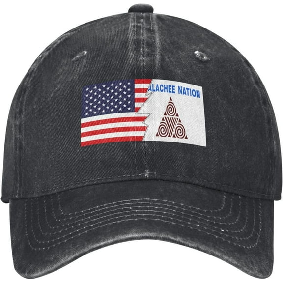 Apalachee Nation Flag and America Baseball Cap for Men Women Hat Adjustable Vintage Cotton Dad Caps