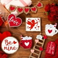 thumbnail image 4 of QianGlow Valentine's Day Love Heart Love Ornament Tray Decorations, Ambiance Tabletop Arrangement, Tiered Tray Decor,red, 4 of 5