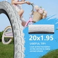 thumbnail image 2 of 2 Pack Bike Tires 20"x1.95" Compatible with 20"x1.75"/1.95" Bicycle Tires Foldable Replacement Bike Tires and Tubes with Levers for Mountain Trail Hybrid Bicycles, 2 of 6